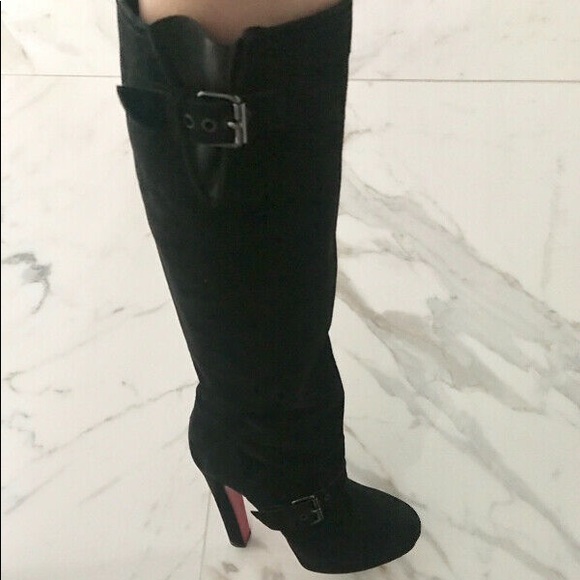Louboutin knee high suede boots 38.5 - Picture 2 of 3